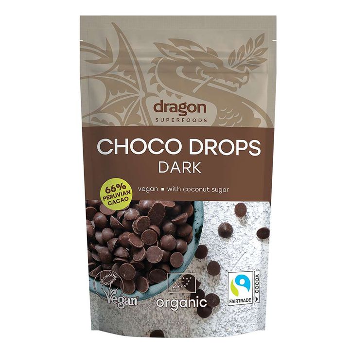 Dragon Superfoods Капки черен шоколад 200 g APTEKIZAPAD.BG